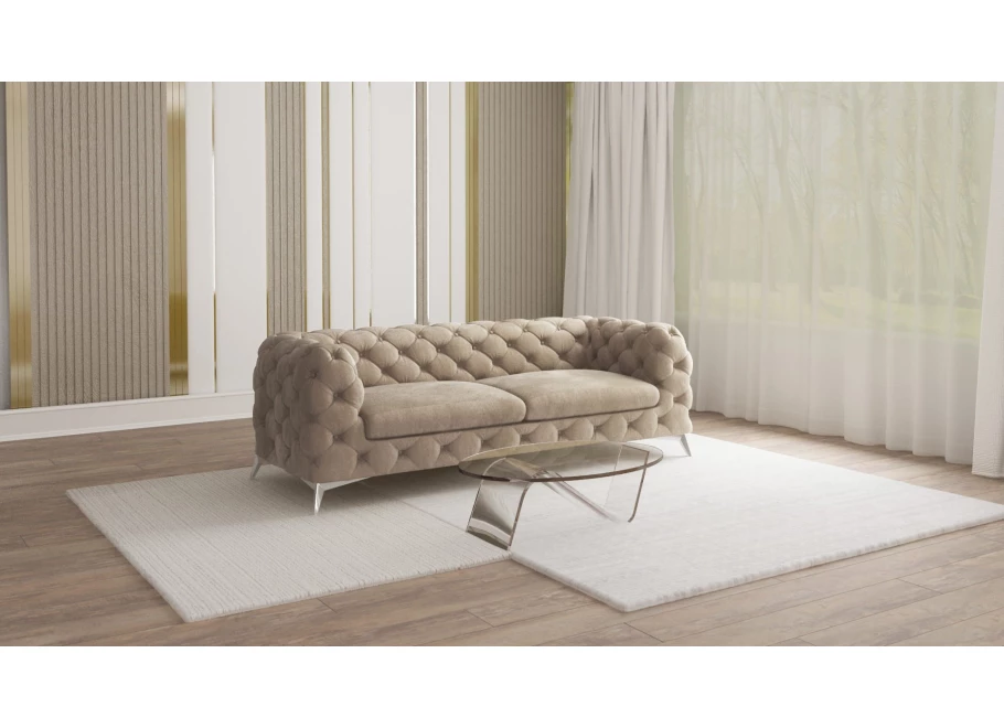 Sofa trzyosobowa  pikowana glamour Chesterfield TEO 2,5