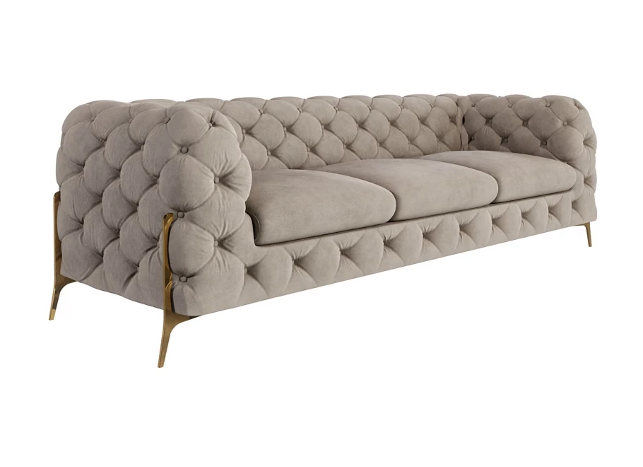 Sofa trzyosobowa pikowana glamour Chesterfield TEO HIGH 3