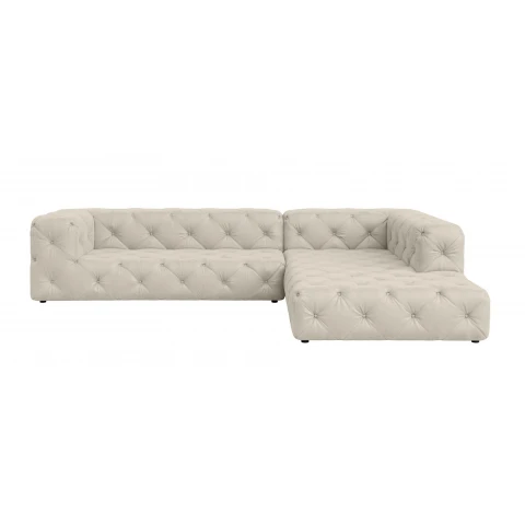 BENTLEY narożnik glamour – beżowy, komfortowy mebel do dużego salonu