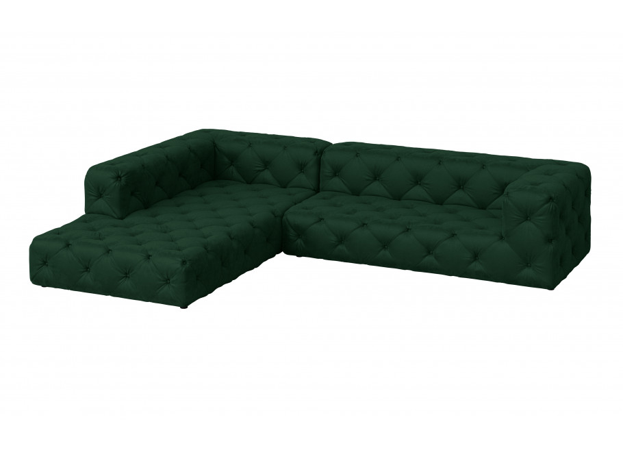 Elegancki narożnik BENTLEY butelkowa zieleń – mebel do pokoju dziennego 4