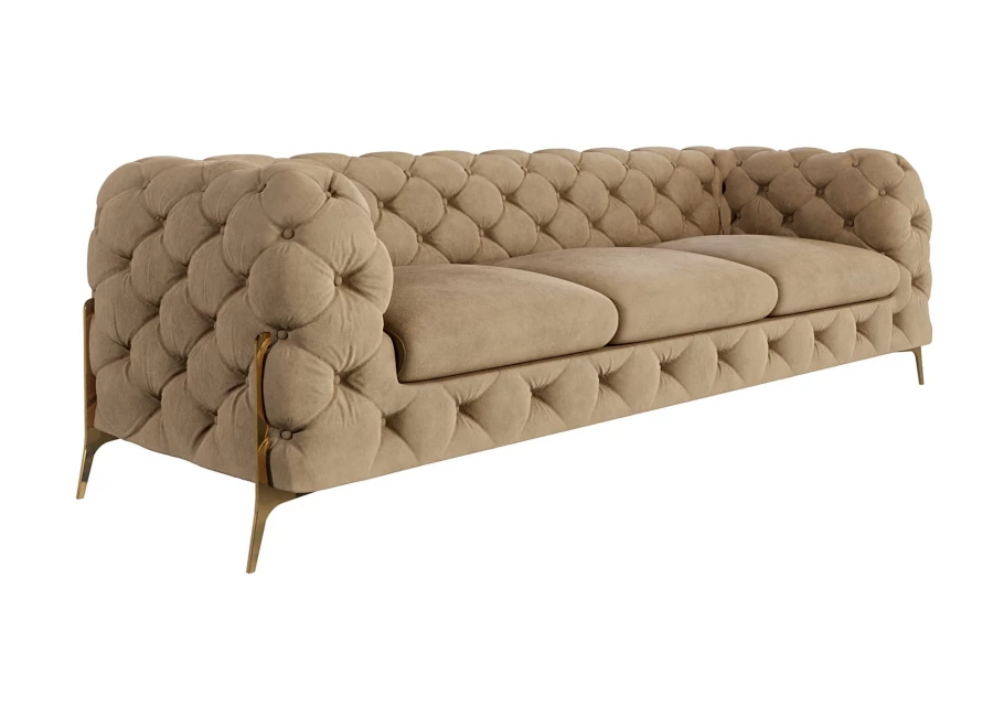 Sofa trzyosobowa pikowana glamour Chesterfield TEO HIGH 3