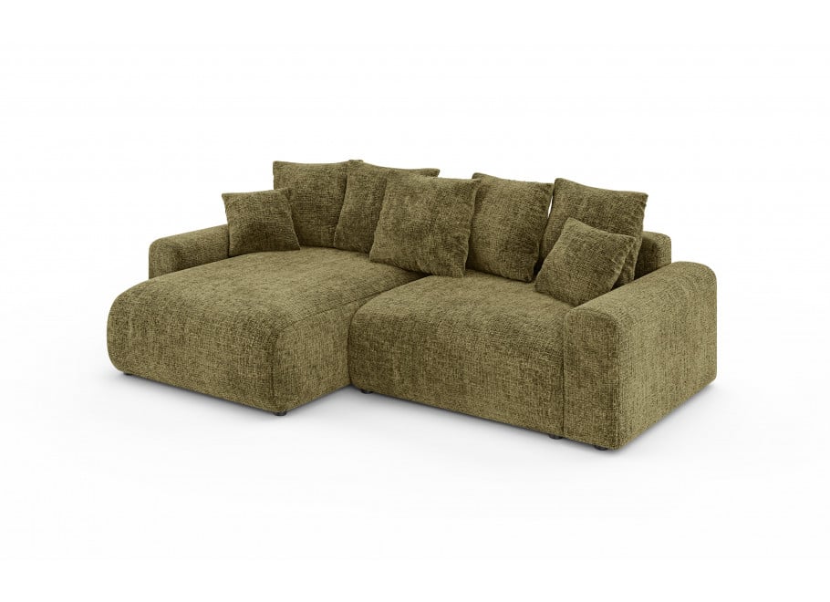 Narożnik Cleo small w kolorze ciemnej oliwki – czteroosobowy narożnik z funkcją spania 5