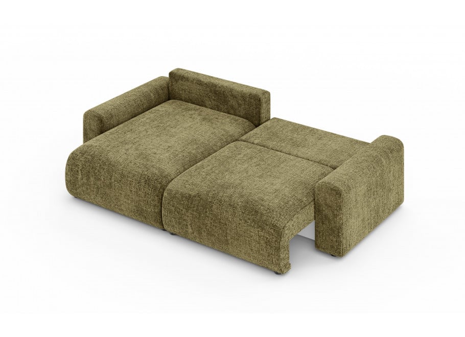 Narożnik Cleo small w kolorze ciemnej oliwki – czteroosobowy narożnik z funkcją spania 4