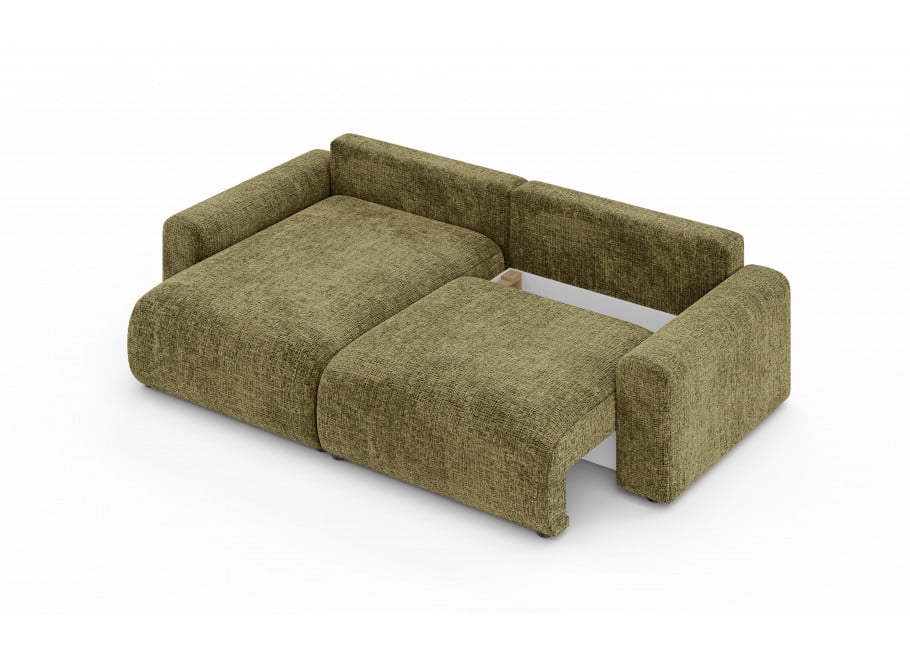 Narożnik Cleo small w kolorze ciemnej oliwki – czteroosobowy narożnik z funkcją spania 3