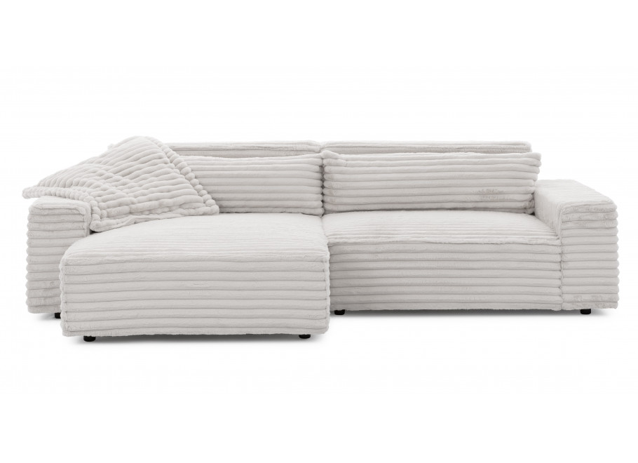 Wygodny narożnik Ravello czteroosobowy – uniwersalny jasnoszary sztruks