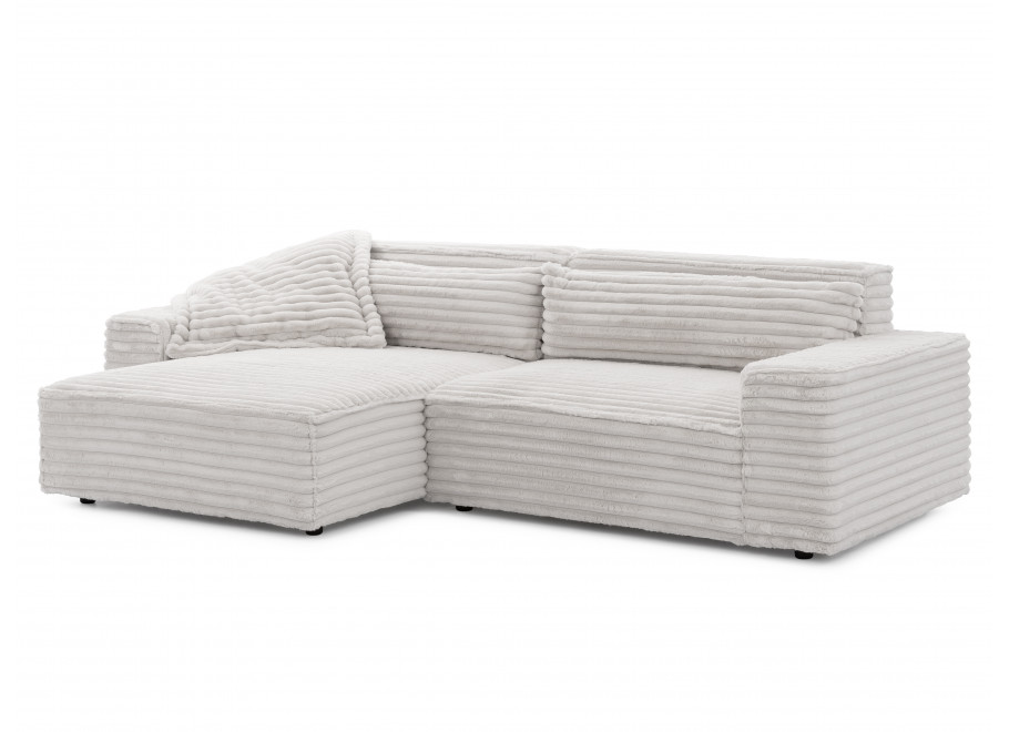 Wygodny narożnik Ravello czteroosobowy – uniwersalny jasnoszary sztruks 4