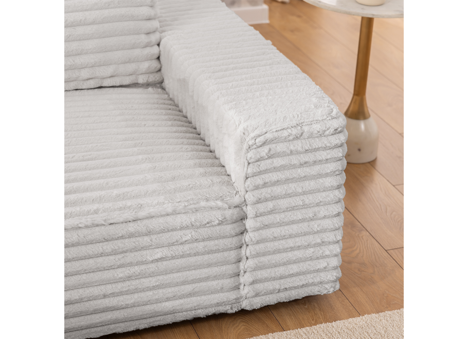 Wygodny narożnik Ravello czteroosobowy – uniwersalny jasnoszary sztruks 5