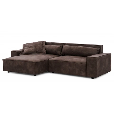 Narożnik czteroosobowy Ravello ciemnobrązowy – wygodny narożnik w ekoskórze