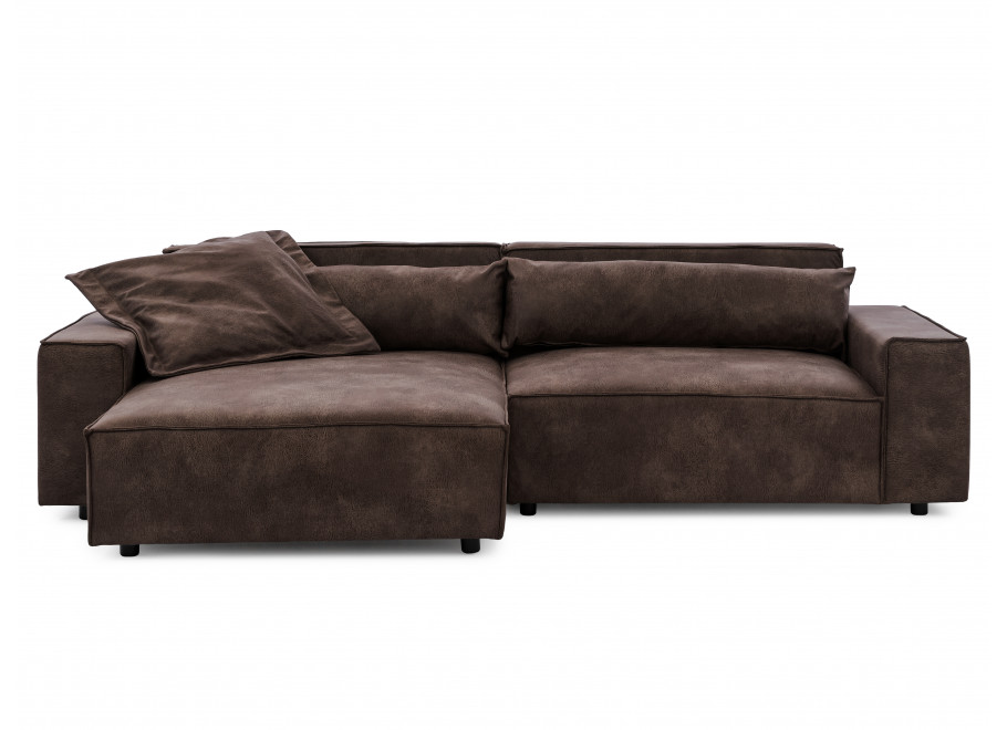 Narożnik czteroosobowy Ravello ciemnobrązowy – wygodny narożnik w ekoskórze 3