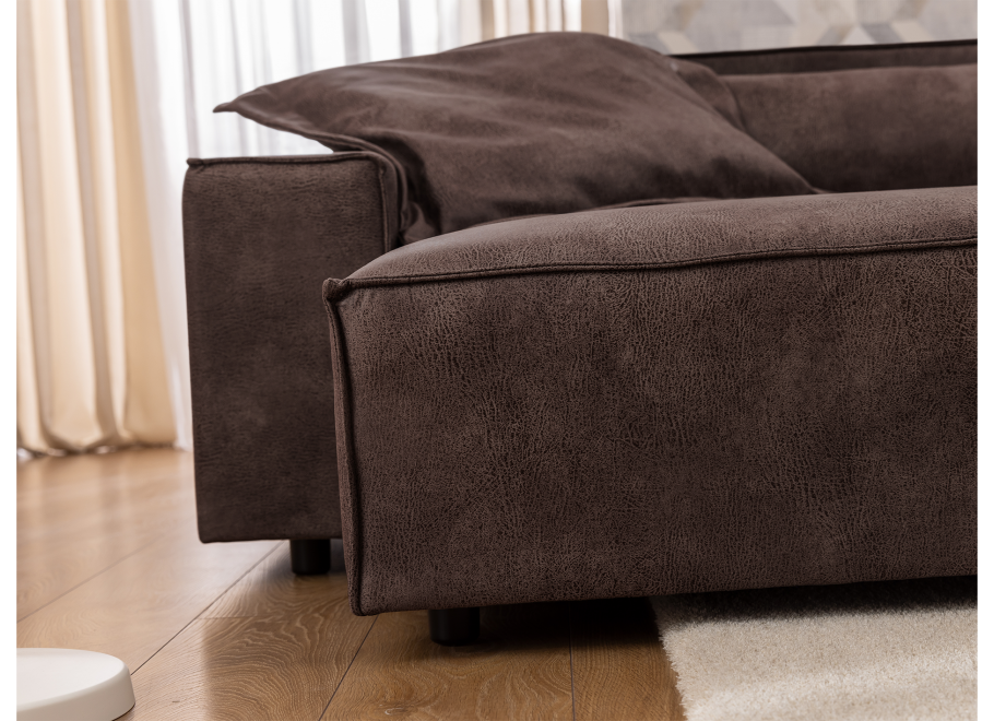 Narożnik czteroosobowy Ravello ciemnobrązowy – wygodny narożnik w ekoskórze 6