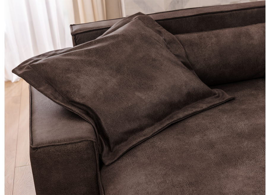 Narożnik czteroosobowy Ravello ciemnobrązowy – wygodny narożnik w ekoskórze 5