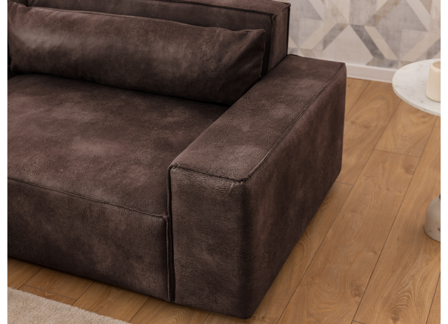 Narożnik czteroosobowy Ravello ciemnobrązowy – wygodny narożnik w ekoskórze 8
