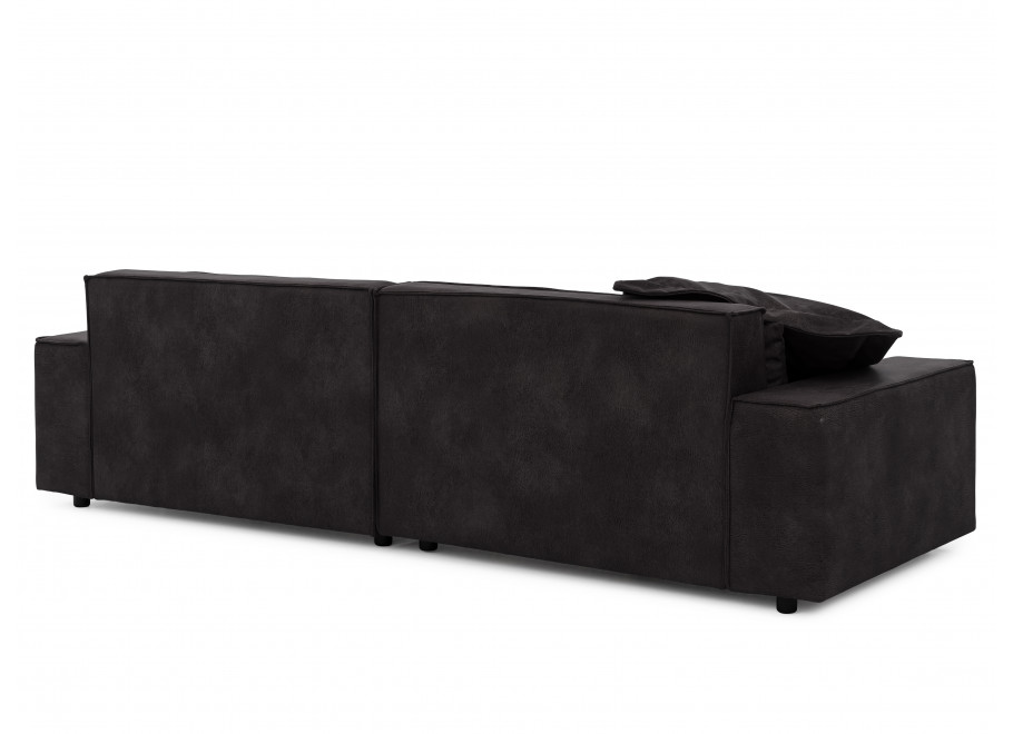 Narożnik czteroosobowy Ravello antracyt – wygodny narożnik w imitacji skóry z poduszkami 9