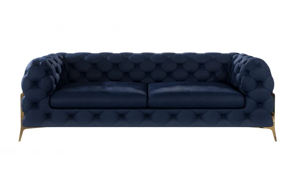 Sofa trzyosobowa pikowana glamour Chesterfield TEO HIGH 2,5 - spanie