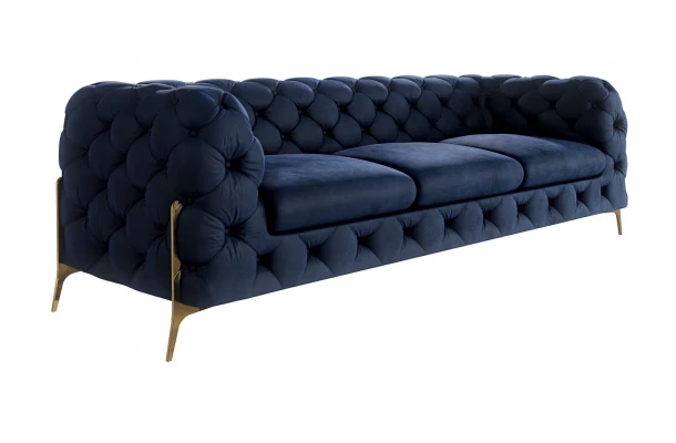 Sofa trzyosobowa pikowana glamour Chesterfield TEO HIGH 3 - funkcjonalne