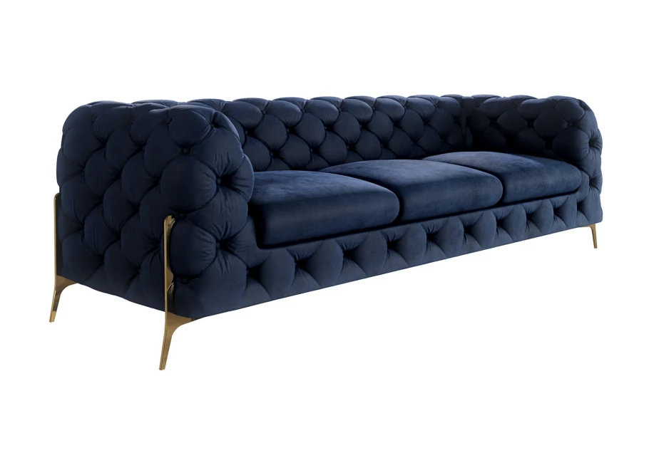 Sofa trzyosobowa pikowana glamour Chesterfield TEO HIGH 3