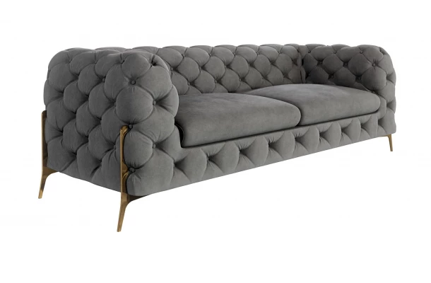 Sofa trzyosobowa pikowana glamour Chesterfield TEO HIGH 2,5 - wygodne
