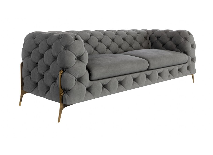 Sofa trzyosobowa pikowana glamour Chesterfield TEO HIGH 2,5 5