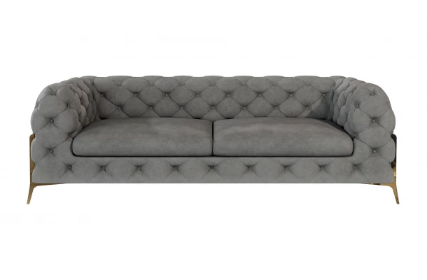 Sofa trzyosobowa pikowana glamour Chesterfield TEO HIGH 2,5 - komfortowe