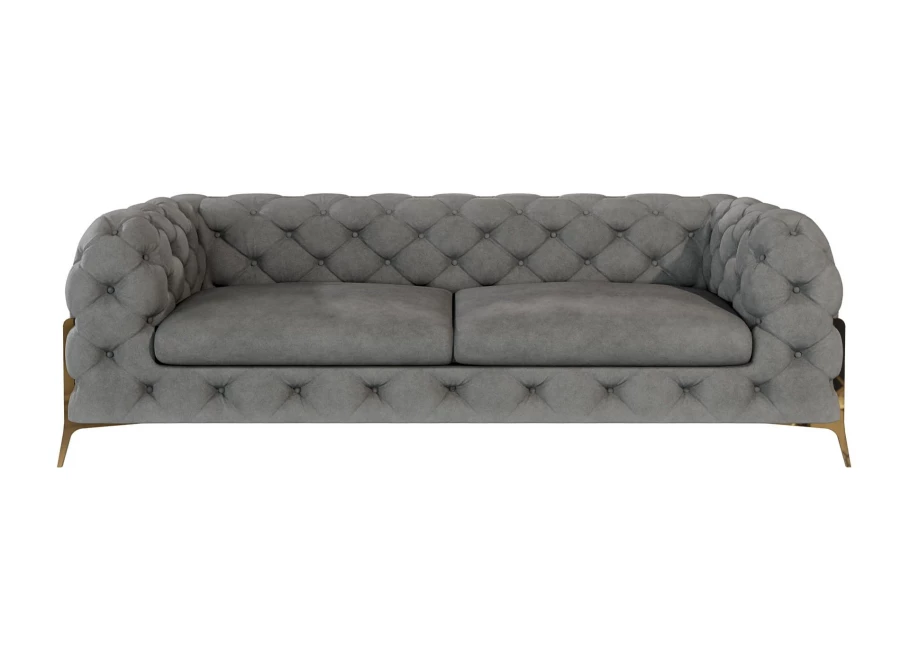 Sofa trzyosobowa pikowana glamour Chesterfield TEO HIGH 2,5