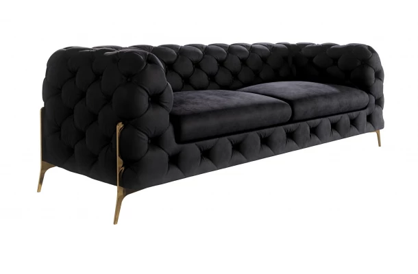 Sofa trzyosobowa pikowana glamour Chesterfield TEO HIGH 2,5 - praktyczne