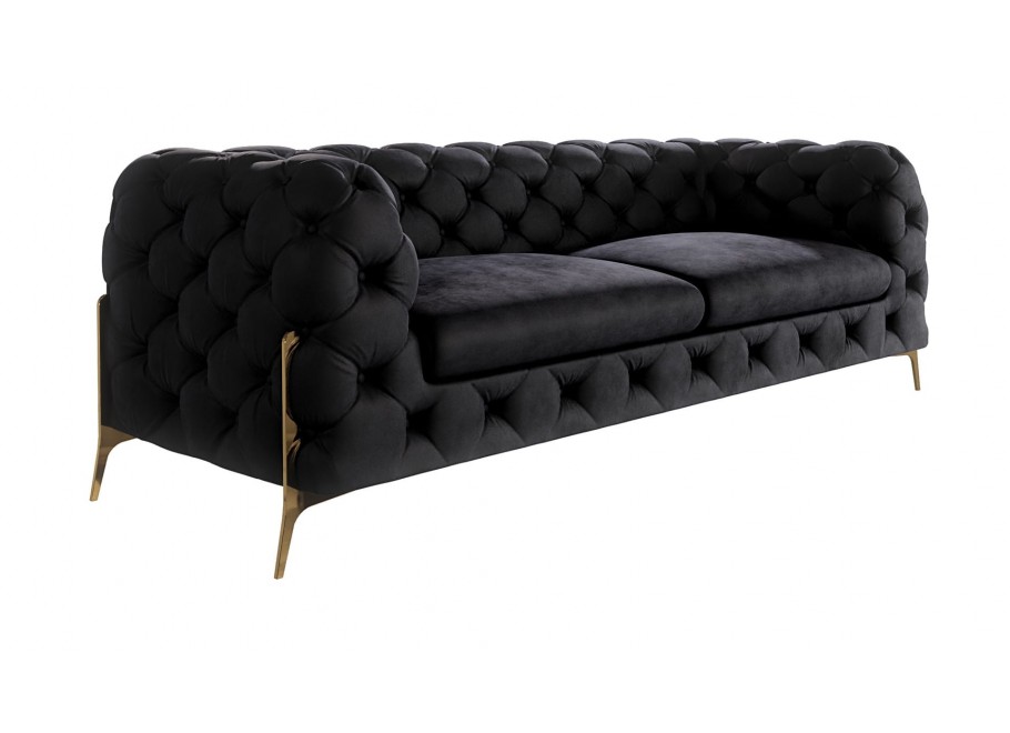Sofa trzyosobowa pikowana glamour Chesterfield TEO HIGH 2,5 8