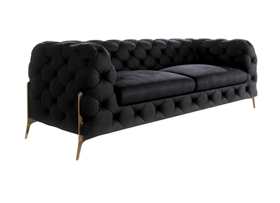 Sofa trzyosobowa pikowana glamour Chesterfield TEO HIGH 2,5
