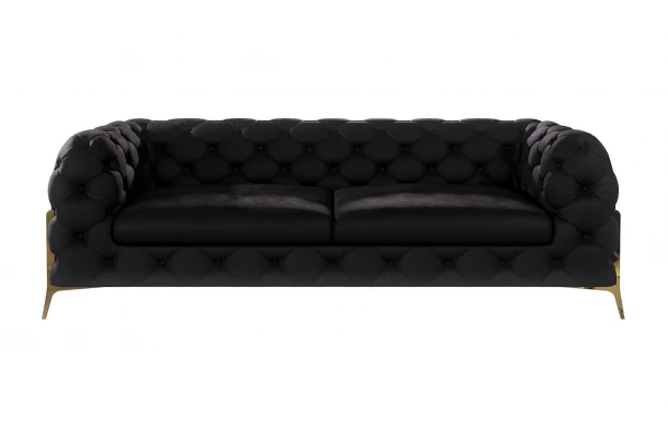 Sofa trzyosobowa pikowana glamour Chesterfield TEO HIGH 2,5 - eleganckie