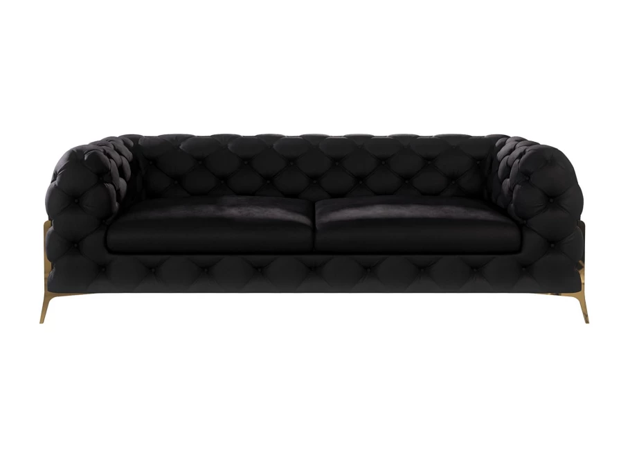 Sofa trzyosobowa pikowana glamour Chesterfield TEO HIGH 2,5