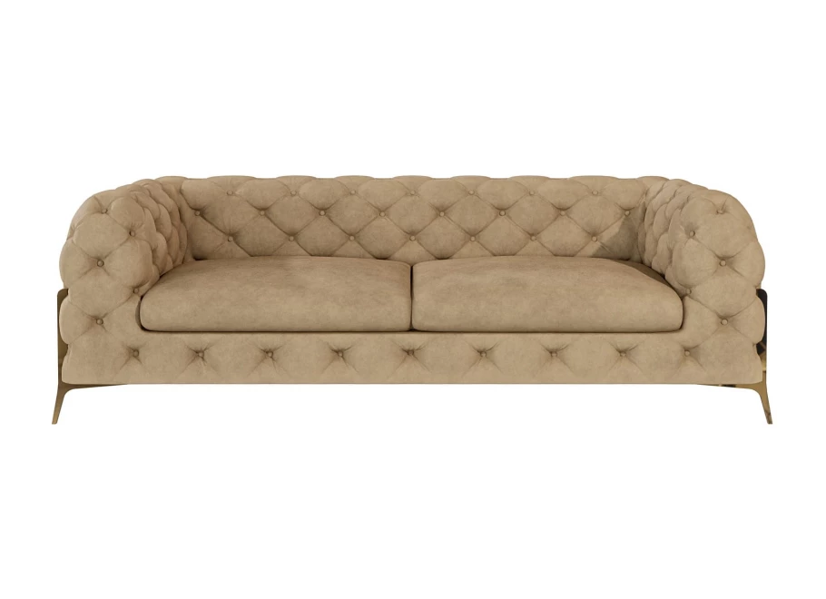 Sofa trzyosobowa pikowana glamour Chesterfield TEO HIGH 2,5