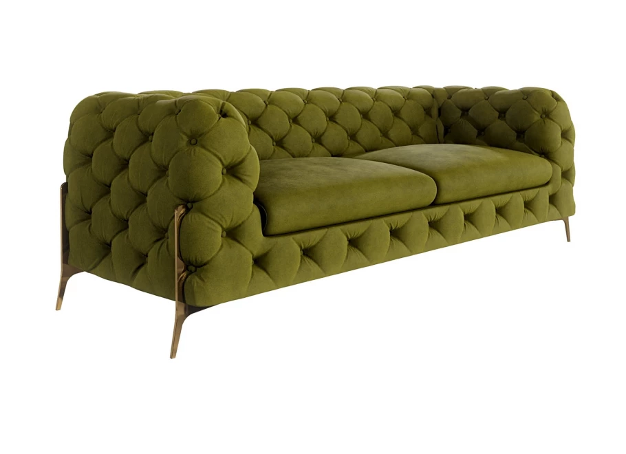 Sofa trzyosobowa pikowana glamour Chesterfield TEO HIGH 2,5