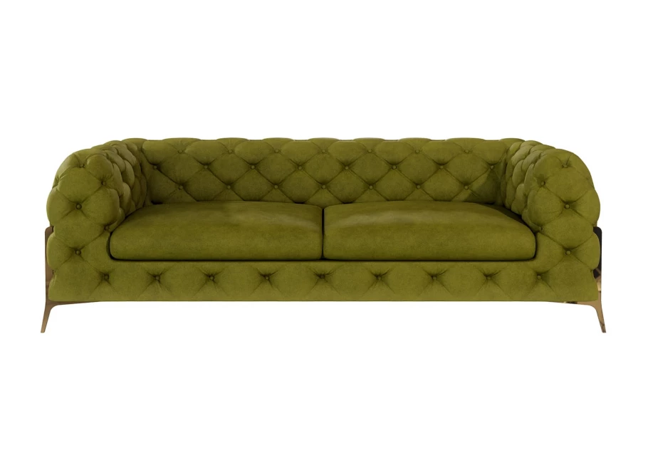 Sofa trzyosobowa pikowana glamour Chesterfield TEO HIGH 2,5