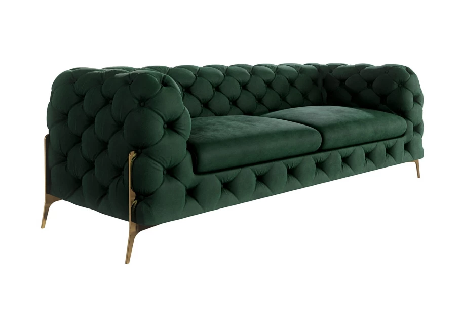 Sofa trzyosobowa pikowana glamour Chesterfield TEO HIGH 2,5