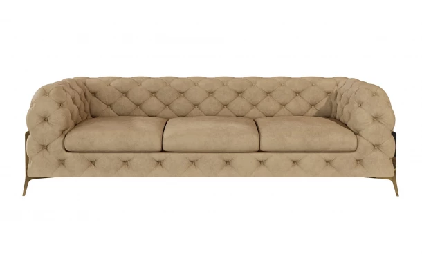 Sofa trzyosobowa pikowana glamour Chesterfield TEO HIGH 3 - eleganckie