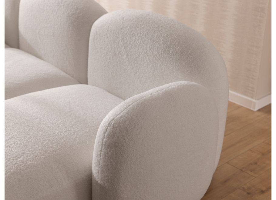 Narożnik pięcioosobowy Bloop U z ozdobnymi poduszkami biały boucle - Quelle 01