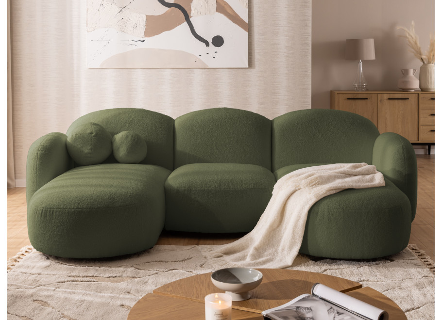 Komfortowy narożnik Bloop U-kształtny w kolorze zielonym do salonu 6