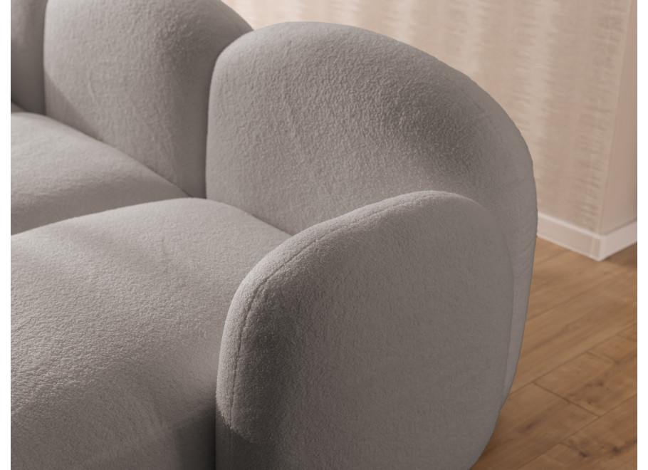 Nowoczesny narożnik do salonu Bloop U-kształtny jasny popiel boucle 6