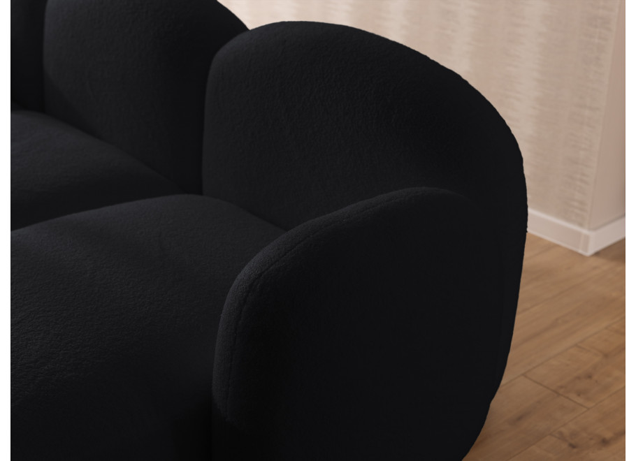 Elegancki czarny narożnik do salonu Bloop U-kształtny - tkanina baranek 5