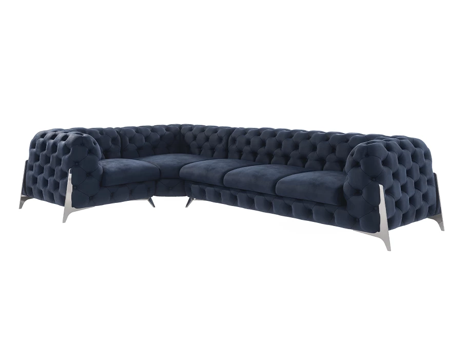 Narożnik pięcioosobowy pikowany Chesterfield glamour KALIFORNIA 1+E+3 Narożnik pięcioosobowy pikowany Chesterfield glamour KALIFORNIA 1+E+3