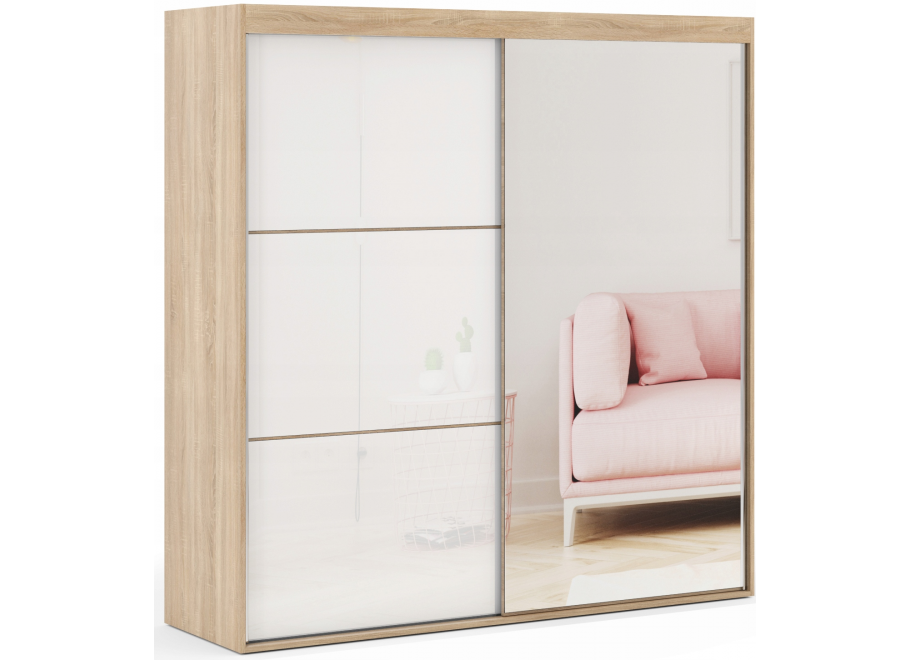 Szafa przesuwna dwudrzwiowa z lacobelem i lustrem ASTERION - 100x255 4