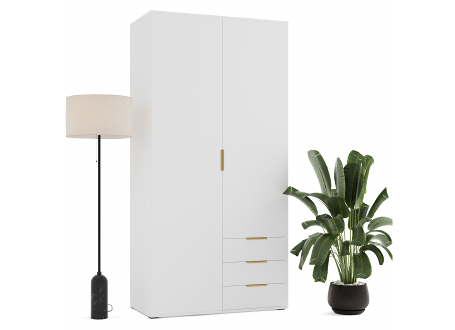 Trzy szafy uchylne dwudrzwiowe z szufladami Modena - 110x235x53 1