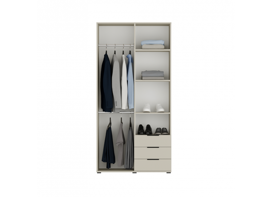 Trzy szafy uchylne dwudrzwiowe z szufladami Modena - 110x235x53 2