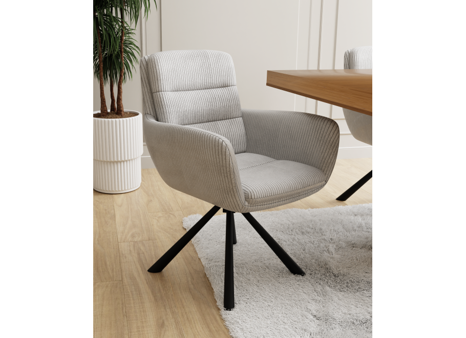 Krzesło tapicerowane obrotowe jasnoszare Bolo 2