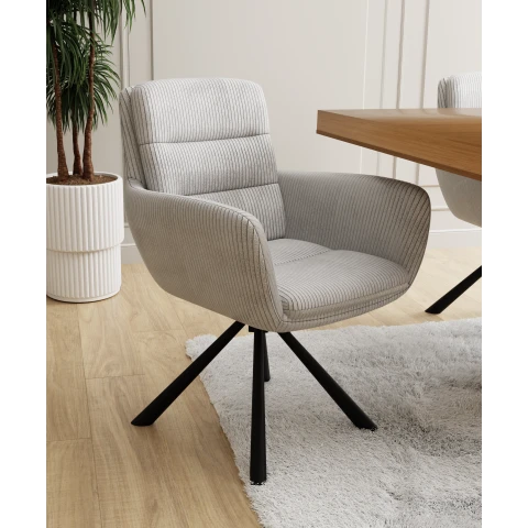 Krzesło tapicerowane obrotowe jasnoszare Bolo