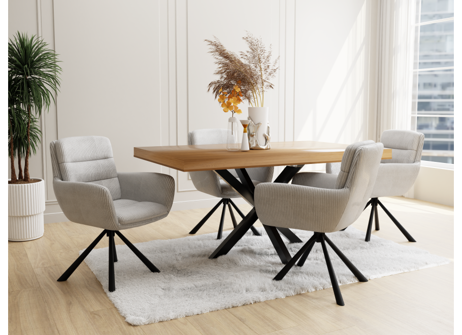 Krzesło tapicerowane obrotowe jasnoszare Bolo 4