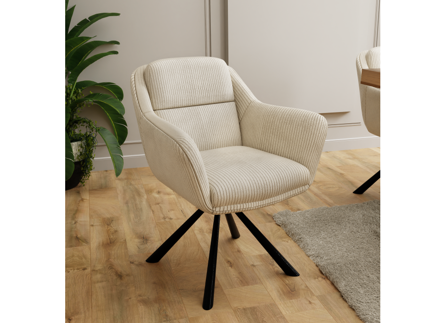 Krzesło tapicerowane obrotowe beżowe Kado 2