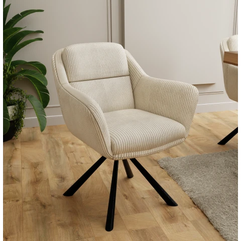 Krzesło tapicerowane obrotowe beżowe Kado