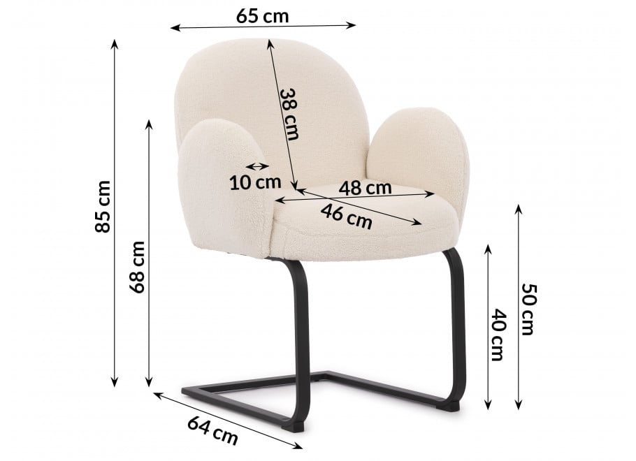 Krzesło tapicerowane białe Bari 5