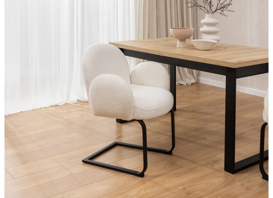 Dwa krzesła tapicerowane białe Bari 3