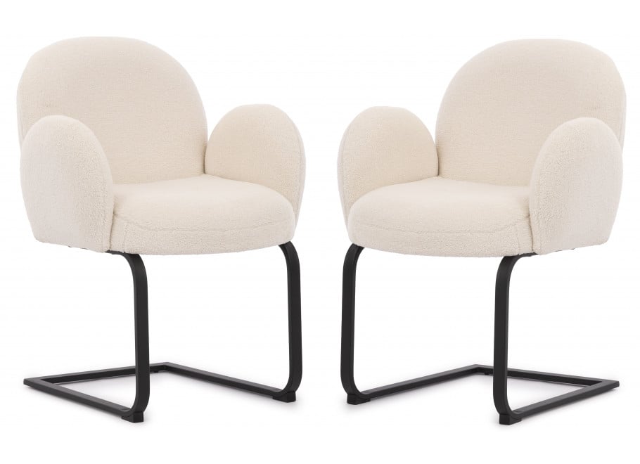 Dwa krzesła tapicerowane białe Bari 1